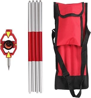 Highly Accurate Mini Prism Set with Adjustable Aluminum Pole - Swiss Style Total Station Surveying Prism Constant 17.5mm Offset - Precision Measurement Tools for Professional Surveys with Soft Bag