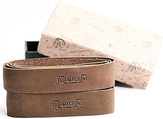 Trip Machine Company Motorcycle Handle bar Leather Grip Wraps - Universal Grips Accelerator Custom Cover wrap Set for Bike Handlebar (Tobacco)