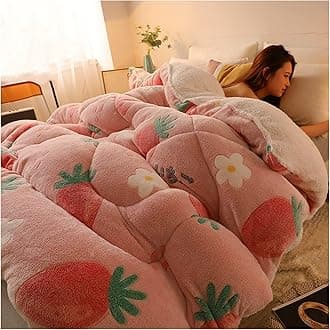 RRNAR Down Duvet, Cashmere Quilt, Quilt/quilts, Comforter, Winter Quilt Thicken Lamb Cashmere Duvet for All Seasons, Soft and Durable Heavy Quilts, Machine Washable,E,180x220cm(4kg) [Energy Class A]