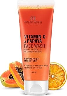 Botanic Hearth Vitamin C & Papaya Cleanser Face Wash | Brightening Face Wash with Vitamin C Beads | For Glowing & Radiant Skin | For Women & Men | Sulphate & Paraben Free | 100ml