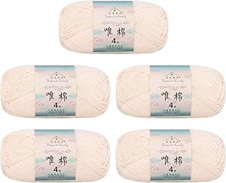 Susan's Family 4 ply 60% Cotton 40% Acrylic Yarn - Soft & Durable - 5 x 50g (1.76oz) - 655 Yards for Knitting & Crocheting - Baby Blankets, Amigurumi, Sweaters & More