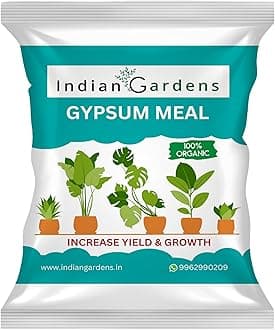 Indian Gardens - Gypsum fertilizer for plants | Gypsum Soil Amendment | Soil Conditioner | Gypsum Powder | Natural Gypsum | Plant Food | 900 Grams