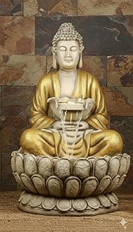 Resin Buddha Statue Decorative Water Fountains for Outdoor Living Room, Office, Garden 4 Feet Large Buddha Fountain, Sitting Pose, Large Big Size (Jarkan)