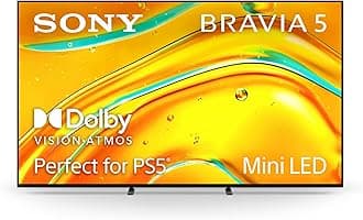 BRAVIA 5 75 Inch TV, Mini LED, 4K Smart Google TV, XR Processor with AI Technology,120hz Television with Dolby Vision/Atmos, Exclusive Features for PlayStation®5, K-75XR50, 2025 Model
