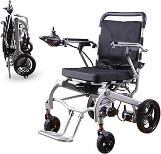 Rubicon DX07 All Terrain Foldable Electric Wheelchairs for Adults - Powerful 500W Motor - 12 mi Cruise Range - Detachable Airline Friendly Battery Supports up to 265 lbs (Model4)