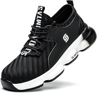 Safety Shoes for Men Women Steel Toe Boots Non-Slip Lightweight Breathable Sneakers Puncture Proof Protective Industrial Black Work Shoes - EU 42