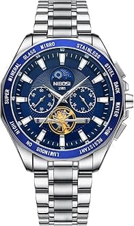 NIBOSIMen's Watches Analog Chronograph Quartz Gold Watches for Men Business Waterproof Military Stainless Steel Wrist Watches Date Calendar