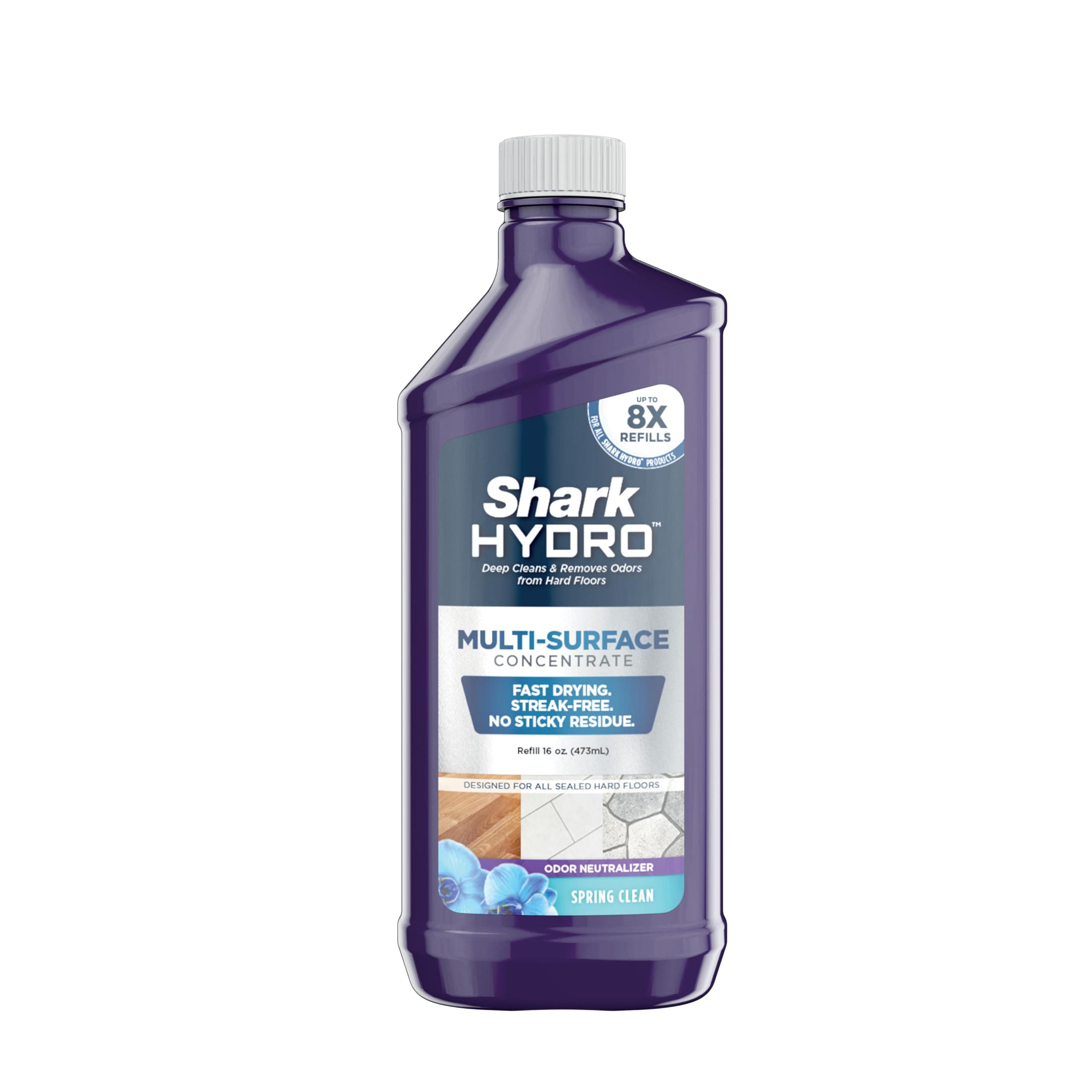 Shark Hydro Multi-Surface Concentrate with Odor Neutralizing Technology, Formulated for Use in All Shark Hydro Wet & Dry Cleaners, Use on Sealed Hardwood, Tile, Laminate, & Stone, 16oz, WWCM16