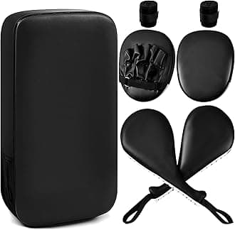 Poen 7 in 1 Taekwondo Kick Pad Boxing Training Equipment Punching Mitts Martial Arts Wrist Band Adjustable Soft Pads Set for Karate Muay Thai MMA Training