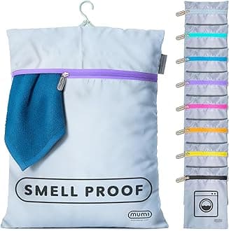 Travel Laundry Bag – Moisture & Smell-Proof Clothes Bag with Folding Hanger & Outer Pouch | Large Laundry Storage Bag for Suitcase, Gym & Packing | Dirty Clothes Organizer (Purple)