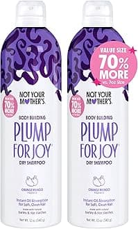 Not Your Mother's Value Size Plump for Joy Jumbo Dry Shampoo (2-Pack) - 12 oz Each - 70% More to Absorb Oil and Build Body - Orange Mango - For All Hair Types