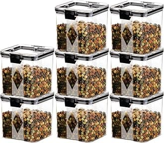 Plastic Kitchen Containers Set, Air Tight Container For Kitchen Storage Set, Kitchen Accessories Items, Kitchen Organizer Items And Storage Containers (Transparent, 700 ML Set Of 8)