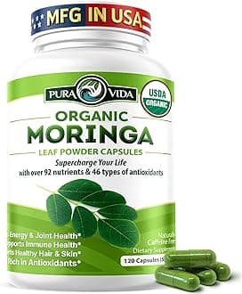 Capsules Single Origin Moringa Powder Organic. Moringa Leaf. Energy, Metabolism, & Immune Support. 120ct. 500mg Caps.