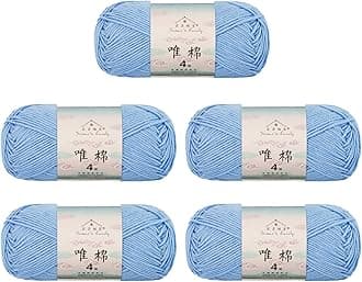 Susan's Family 4 ply 60% Cotton 40% Acrylic Yarn - Soft & Durable - 5 x 50g (1.76oz) - 655 Yards for Knitting & Crocheting - Baby Blankets, Amigurumi, Sweaters & More