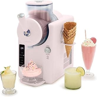 Frost Ice Cream Maker & Slushie Machine, Soft Serve, Sorbet, Margaritas, Milkshakes, Frozen Yogurt, No Pre-Freezing, Ready in 15 Mins, 6 Modes, 7 Textures, Self-Cleaning, Family Size, Pink