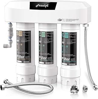 Frizzlife SK99-NY Under Sink Water Filter Direct Connection, NSF/ANSI 53 & 42, 0.5 Micron Carbon Block, Eliminates 99.99% Lead, Chloramine, Fluoride, Odour and Bad Taste - Fast to
