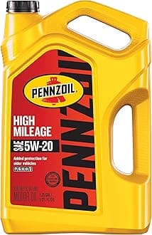 Pennzoil High Mileage 5W-20 Gasoline Engine Oil, 5 Quart