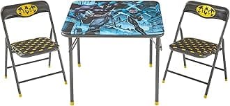 Batman 3 Piece Children's Activity Square Table and 2 Folding Chairs Set, Ages 3+