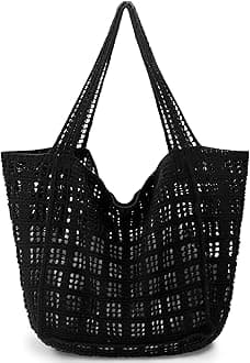 hatisan Straw Beach Bag for Women Summer Woven Beach Tote Bag Shoulder Handbags Boho Bag
