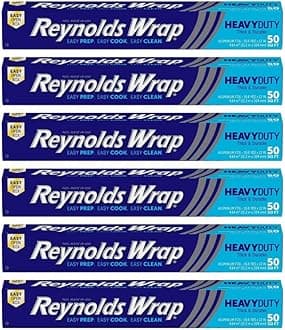 Reynolds Wrap Aluminum Foil, Heavy Duty, 50 sq ft, (Pack of 6)