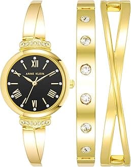 Women's Premium Crystal Accented Bangle Watch Set, AK/2245