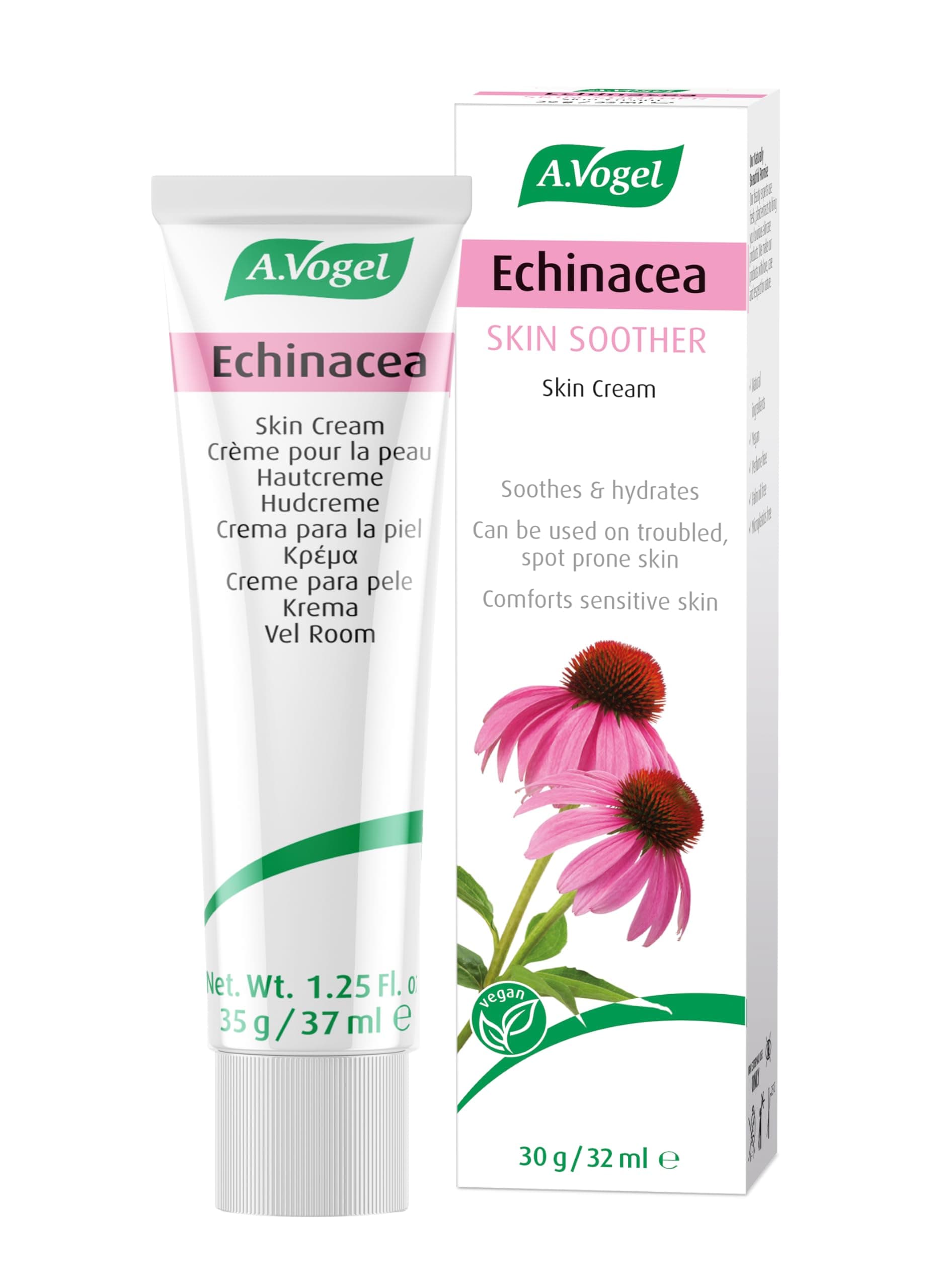 Echinacea Cream | Daily Face Moisturiser | Suitable for Women & Men with Sensitive, Troubled or Spot-prone Skin | 35g