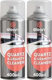 GLEAN Quartz & Granite Cleaner | 2 x 400ml | NON ABRASIVE | Quartz | Granite | Kitchen Cleaner | Streak-free Foaming Worktop Cleaner | Clean & Polish Natural Stone