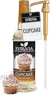 Cupcake Coffee Syrup - 25.4 fl oz - Kosher Syrups, Gluten Free, No Coloring, Perfect for Drinks, Soda, Shakes, Desserts, and More With Pump