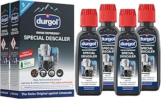Durgol Swiss Espresso, Descaler and Decalcifier for All Brands of Espresso Machines and Coffee Makers, 4.2 Fluid Ounces (Pack of 4)