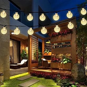 Solar Garden Lights Outdoor, 30LED 5M/16Ft, Warm White, Waterproof, 8 Modes, Decorative for Patio, Yard, Party, Wedding