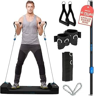 SQUATZ Multifunctional Push-Up Board Workout System w/ LED Display – Portable Home Gym Equipment, Bluetooth Connectivity, Resistance Training Device, Full Body Workout, 4 Training Modes, Durable(Blue)