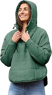 AMEBELLE Women's Oversized Hooded Puffer Jacket Quilted Jackets for Women Lightweight Winter Warm Padded Hoodies Coat