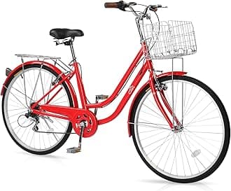 Women Bike 24/26 Inch Bicycles for Women, Beach Cruiser Bike with Premium Derailleur & Shift Lever, Adjustable Seat, High-Carbon Steel Frame and Excellent Welding Technology | Premium Derailleur, Shift Lever, Adjustable Seat