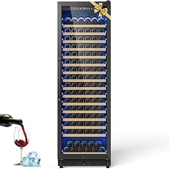 Upgraded 190 Bottles Wine Cooler Refrigerator,24 Inch Wide Wine Fridge with Professional Temperature Control System,Freestanding or Built-in installation, Quiet Operation,Black