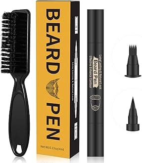 - Beard Pencil Filler for man Water Proof Beard pen and beard brush Long Lasting Coverage Natural Finish, Male Mustache Repair Shape, Effective Enhance Facial Hair （BLACK）
