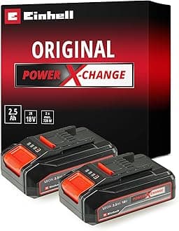 Einhell Power X-Change 18V, 2.5Ah Lithium-Ion Battery Twin Pack - 2 x 2,5Ah Batteries Universally Compatible With All Einhell PXC Power Tools And Garden Machines