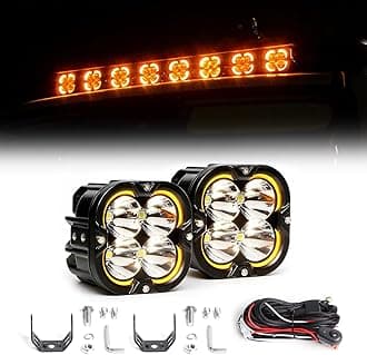 Exzeit 120W 3Inch Lights Pods with DRL, 12000LM Driving LED Pods Ditch Lights, Bright Auxiliary Lights for 4Runners Truck Cars Offroad,12V/24V