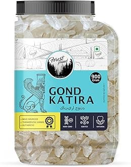 - Forest Found Wild Gond Katira 900g | Natural Tragacanth Gum | Edible Gum for Cooling Properties for Summer Drinks, Desserts & Shakes | Body Cooling Ayurvedic Superfood