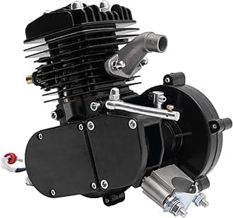 80CC Bicycle Engine Kit, 2 Stroke Petrol Gas Motor Engine Kit, Bicycle Motor Kit with CDI Ignition System, 2 Stroke Cycle Petrol Gas Motor Engine Kit Fits Most 26" or 28" Bikes (Black)