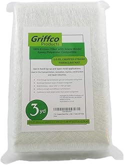 1 Oz. Fiberglass Chopped Strand Mat - 3 Yards X 50" Wide for Hand Layup, Vacu...