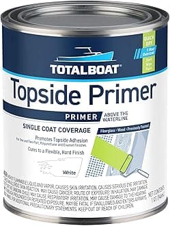 Marine Topside Boat Paint Primer for Fiberglass and Wood, White, Quart