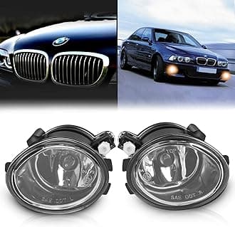 TangMiGe Fog Lights Lamps for 2000-2006 BMW (E46 M3 E39 M5) / 3 Series (320i 323i 325i 325xi 330i 330xi Sedan w/Sport Package, 325i 325xi Wagon w/Sport Package) Premium Assembly, 1 Pair, Clear Lens