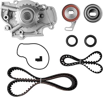 Engine Timing Belt Kit with Water Pump | Compatible With 1994-2002 Honda Accord EX LX SE DX, Odyssey, Acura CL, Isuzu Oasis 2.2L 2.3L L4 SOHC 16V | Replaces# TCKWP244, TBK244, TBKWP244