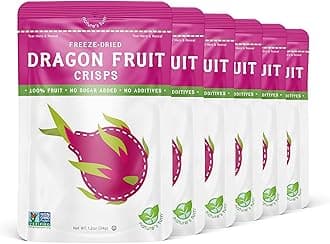 Nature’s Turn Freeze-Dried Dragon Fruit Crisps – Healthy, Gluten-Free, Crispy & Delicious, Plant-Based Snack, Ideal for Cereal, Smoothies, School Lunches, & On-the-Go, Bags of 6 (1.2 oz Each)
