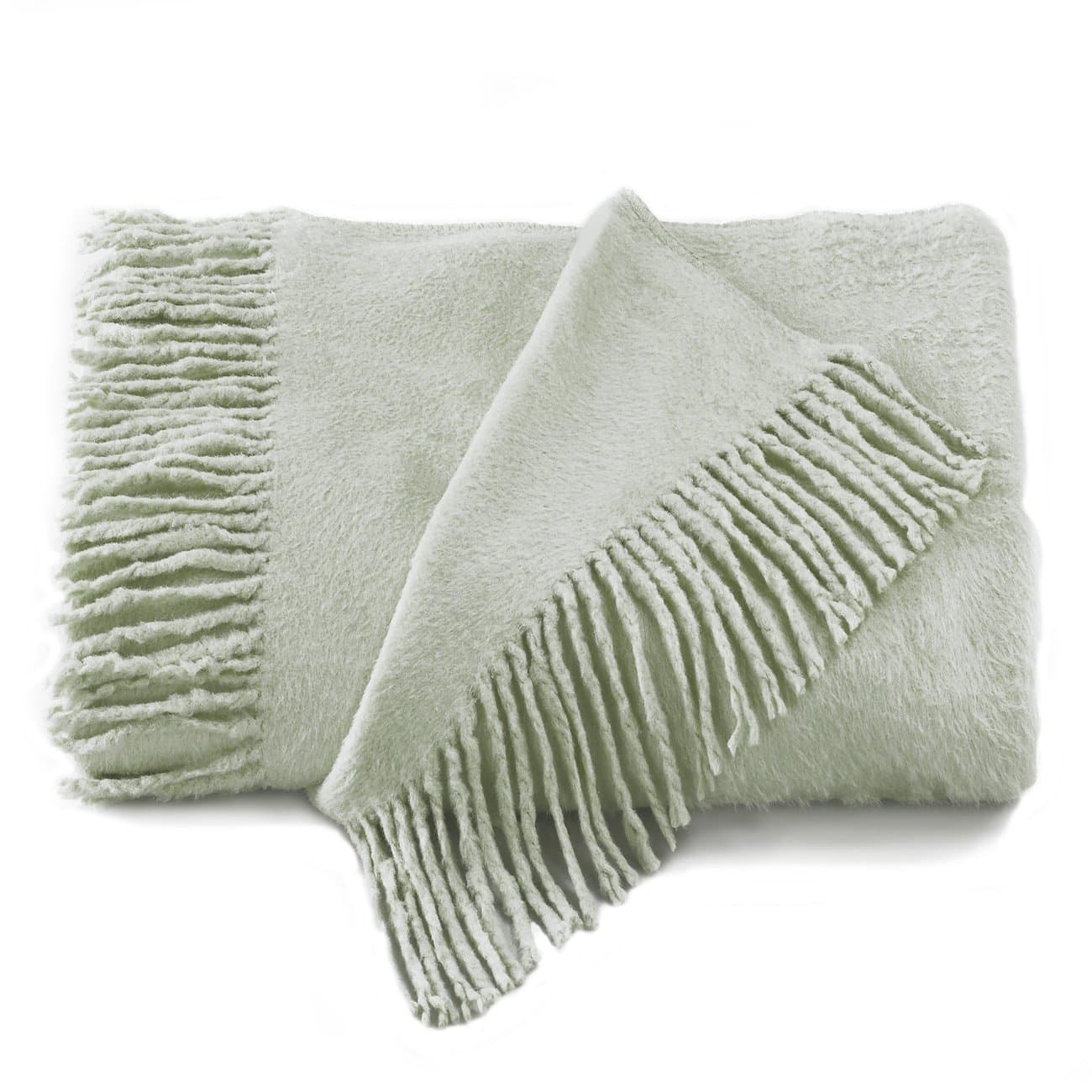 Plush Fringed Throw - Celadon