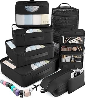 Veken 8 Set of Various Colored Packing Cubes in 4 Sizes (Extra Large, Large, Medium, Small), Packing Cubes for Travel Accessories Travel Essentials, Luggage Organizer Bags for Carry on Suitcases