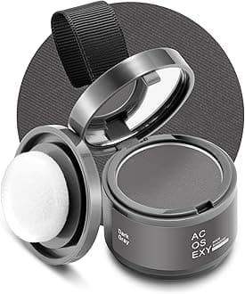 Root Touch Up Color Powder for Women and Men - Instant Coverage for Gray Hair, Thinning Hair, Bald Spots, Hairline Shadow, Eyebrows, and Beard Lines (Dark Gray)