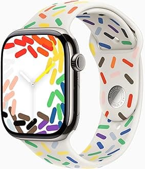 Apple Watch Series 10 [GPS + Cellular, 42mm] - Natural Titanium Case with Pride Edition Sport Band, S/M (Renewed)
