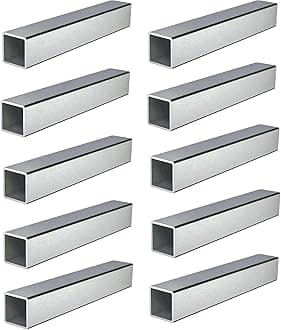 Stainless Steel Square Tubing Tube 25mm x 25mm x 1.2mm x 710mm, 1" x 1" x 1/20" x 27.95" Long, 10 Pack 304 SS Square Tubings 1.2mm Thickness Polished Finished from Bopaodao