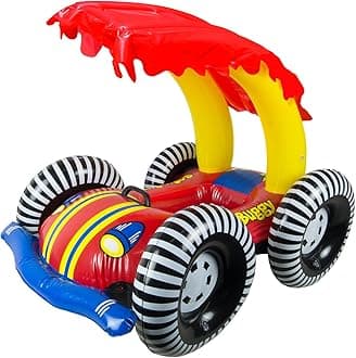 Poolmaster 81549 Learn-to-Swim Swimming Pool Float Baby Rider with Sun Protection, Buggy